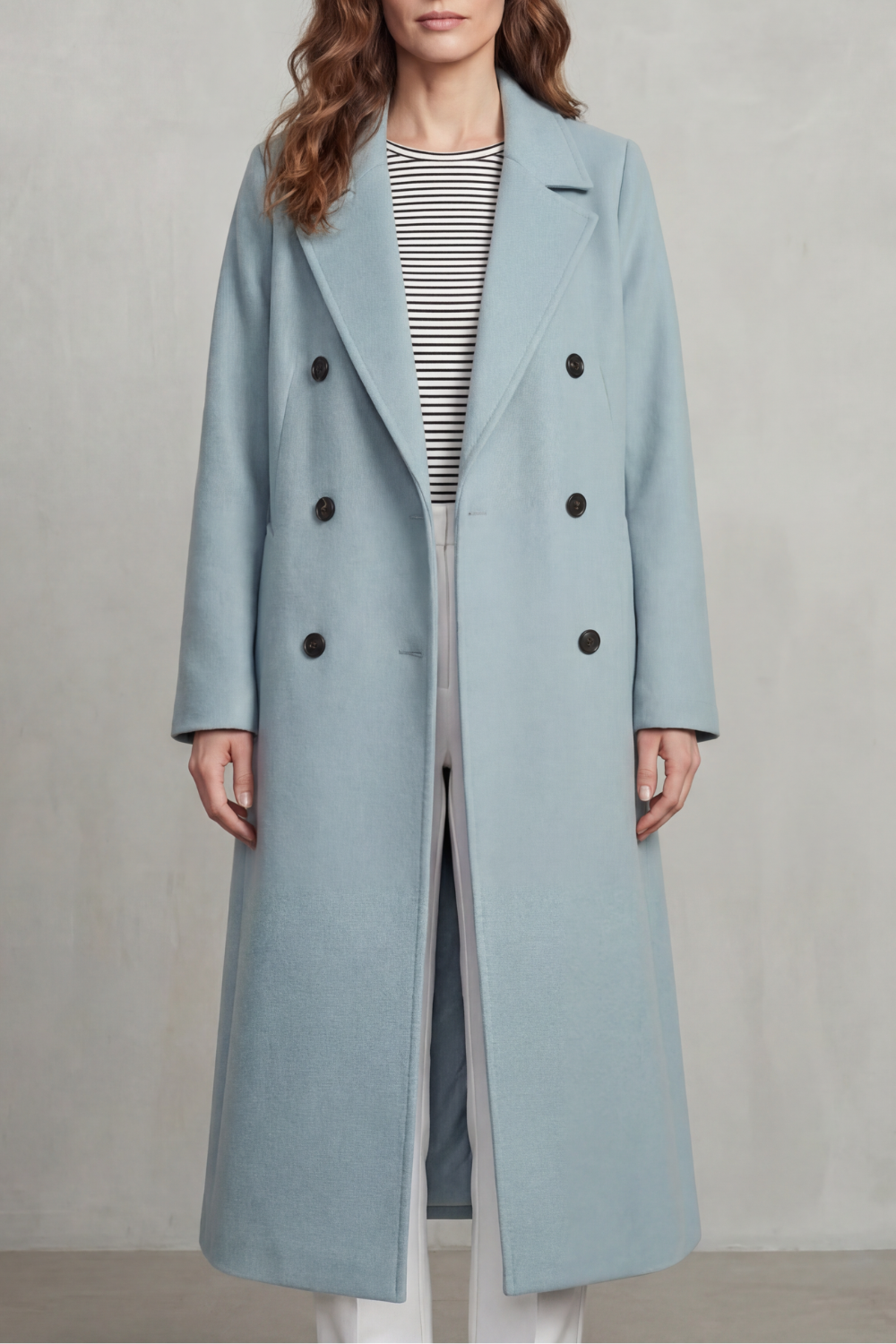 Women's Double-breasted Design Wool Blend Coat