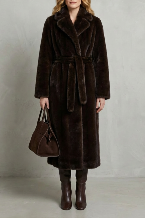 Marivonne | Women's Oversized Silhouette Faux Fur Long Coat