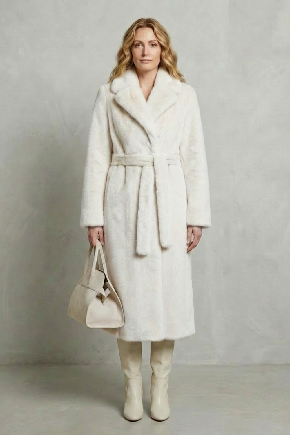 Women's Oversized Silhouette Faux Fur Long Coat