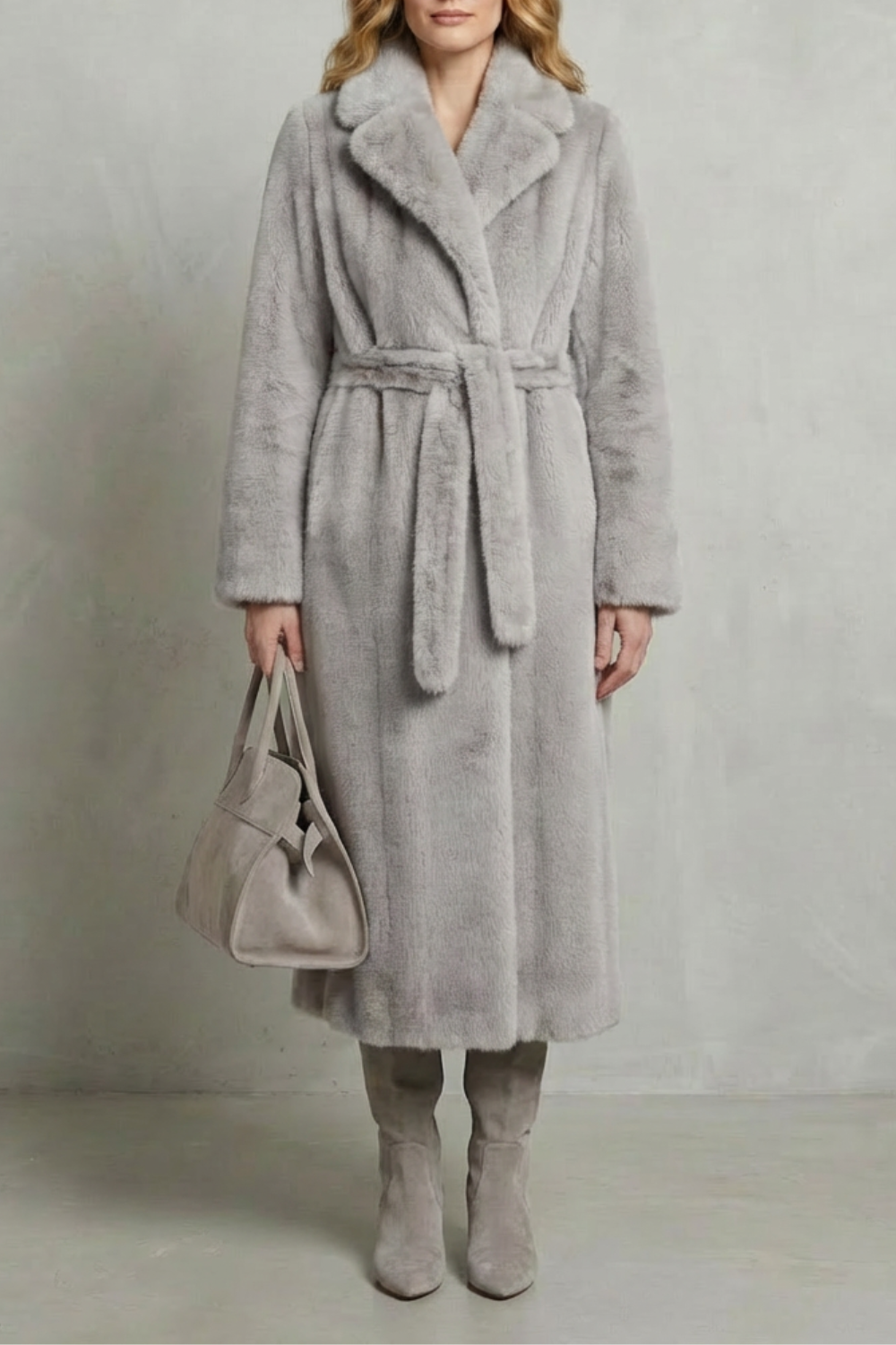 Women's Oversized Silhouette Faux Fur Long Coat