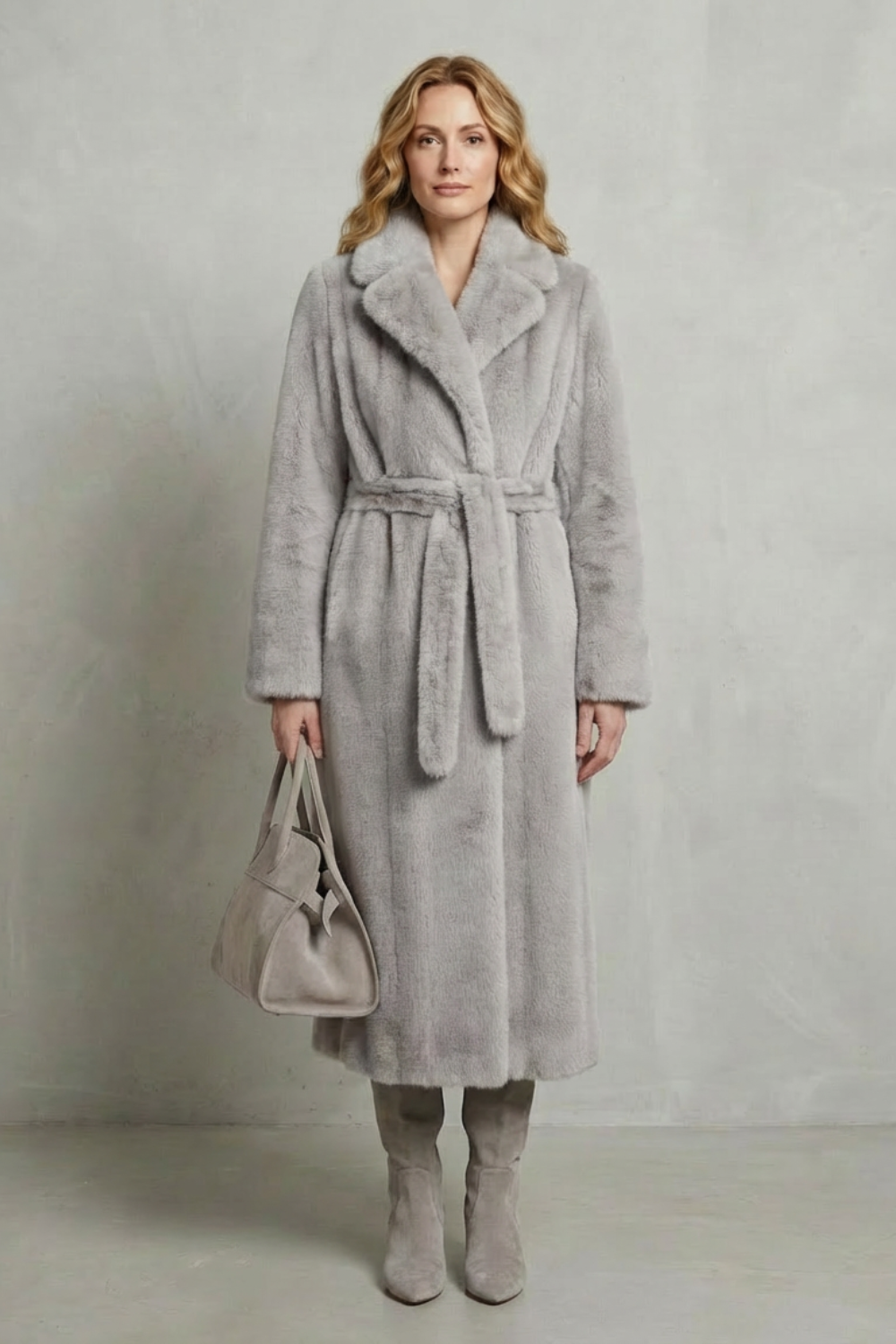 Women's Oversized Silhouette Faux Fur Long Coat