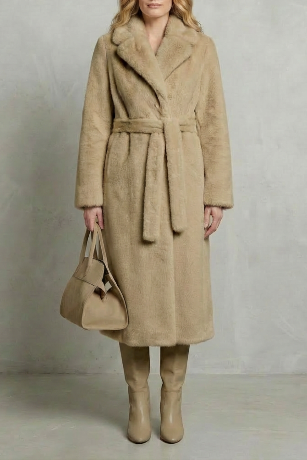 Women's Oversized Silhouette Faux Fur Long Coat
