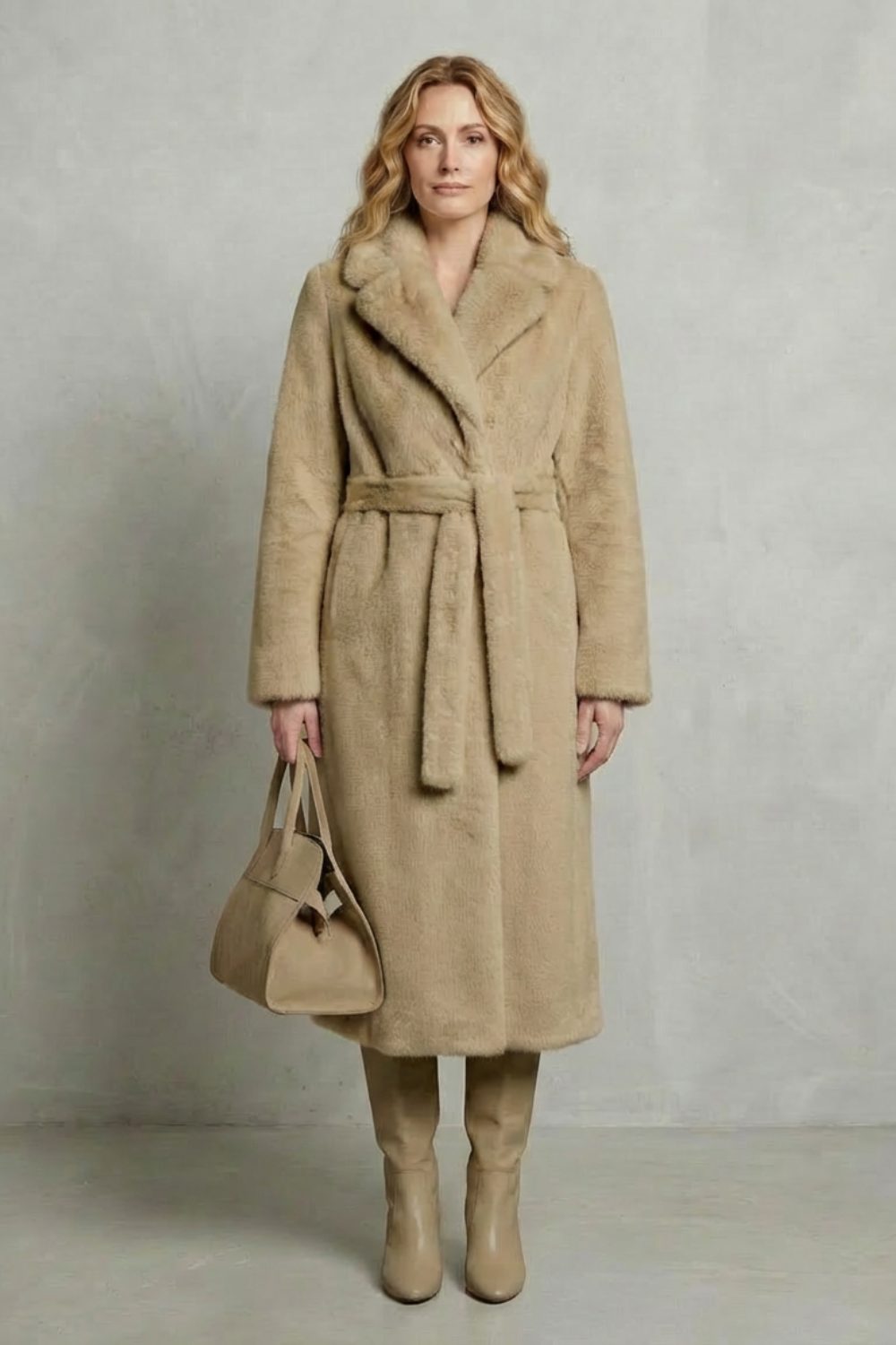 Women's Oversized Silhouette Faux Fur Long Coat