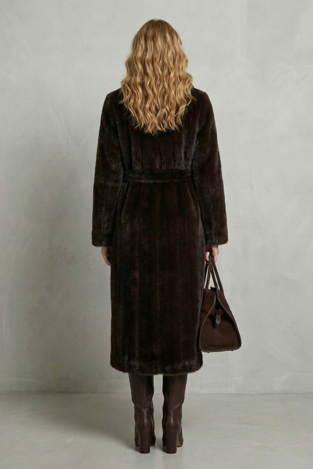Women's Oversized Silhouette Faux Fur Long Coat