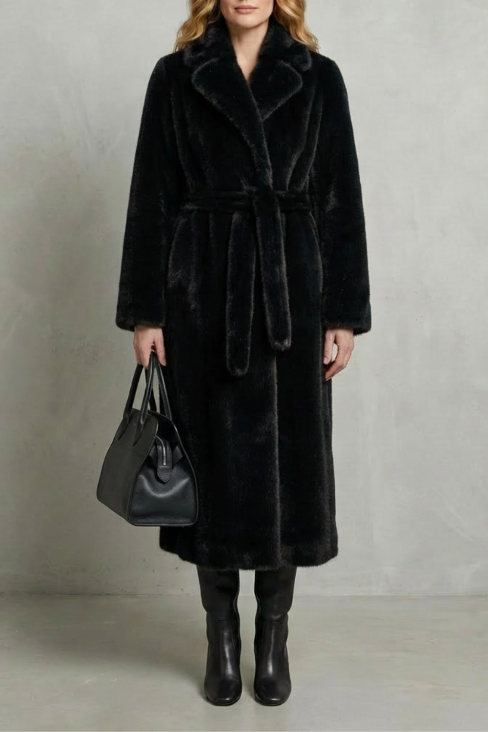 Women's Oversized Silhouette Faux Fur Long Coat