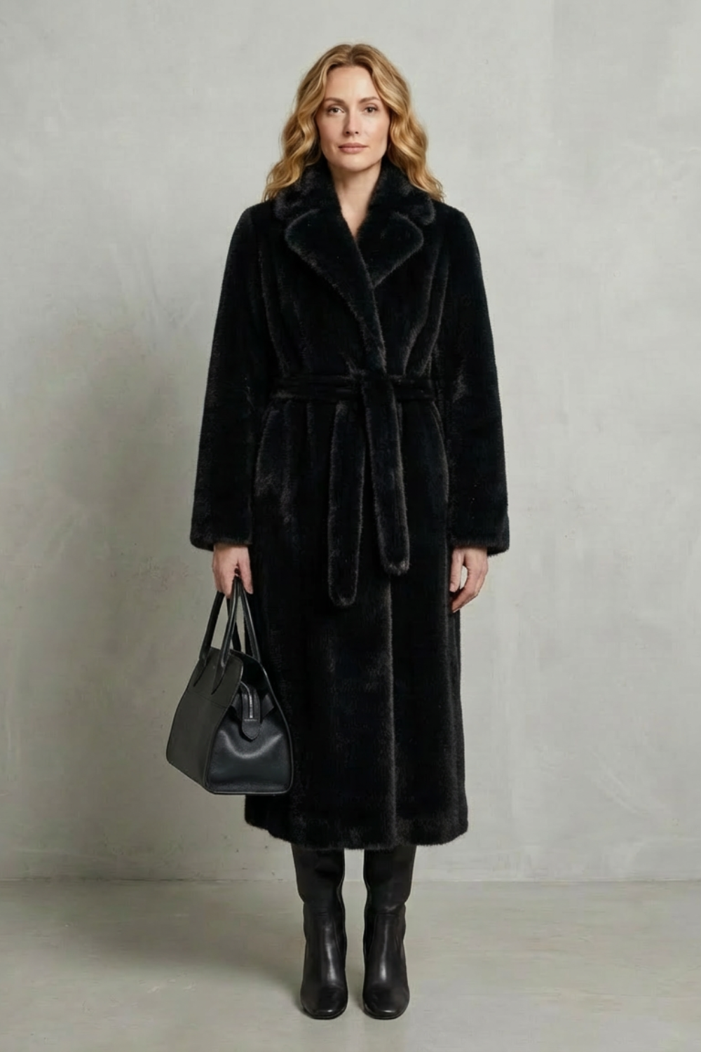 Women's Oversized Silhouette Faux Fur Long Coat