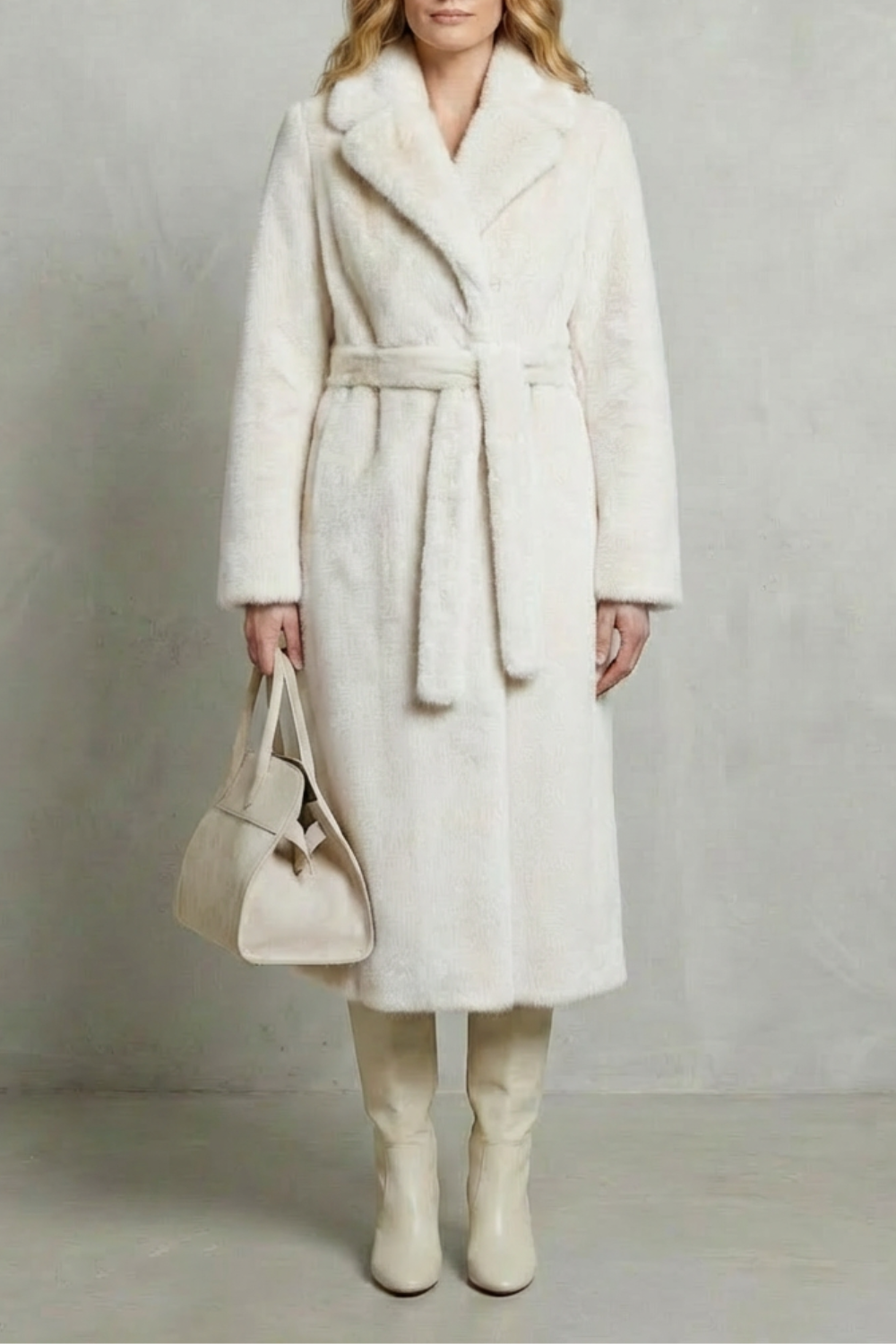 Women's Oversized Silhouette Faux Fur Long Coat