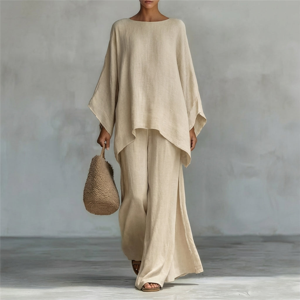 Christine™ | Long-Sleeve Top & Wide-Leg Trouser Set