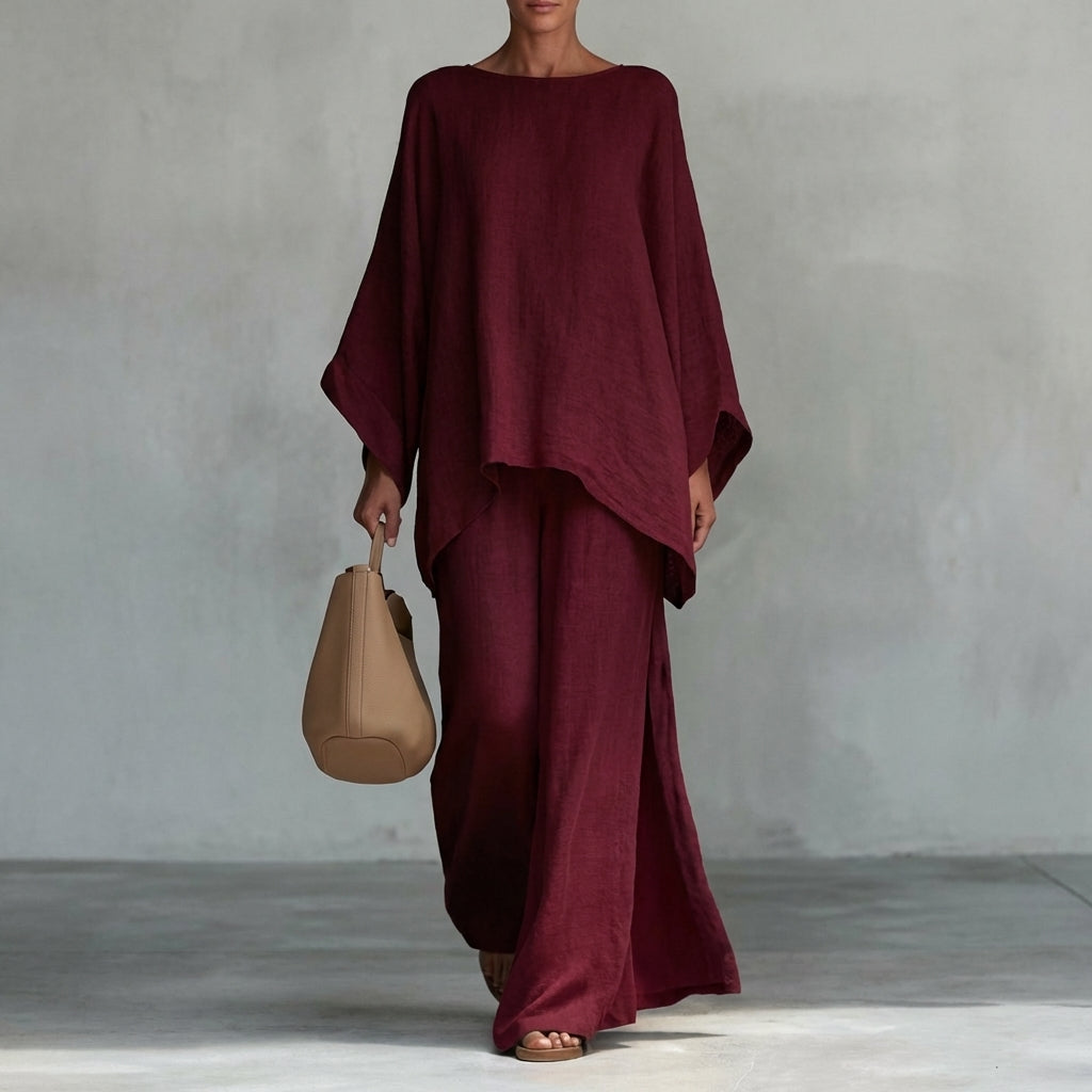 Christine™ | Long-Sleeve Top & Wide-Leg Trouser Set