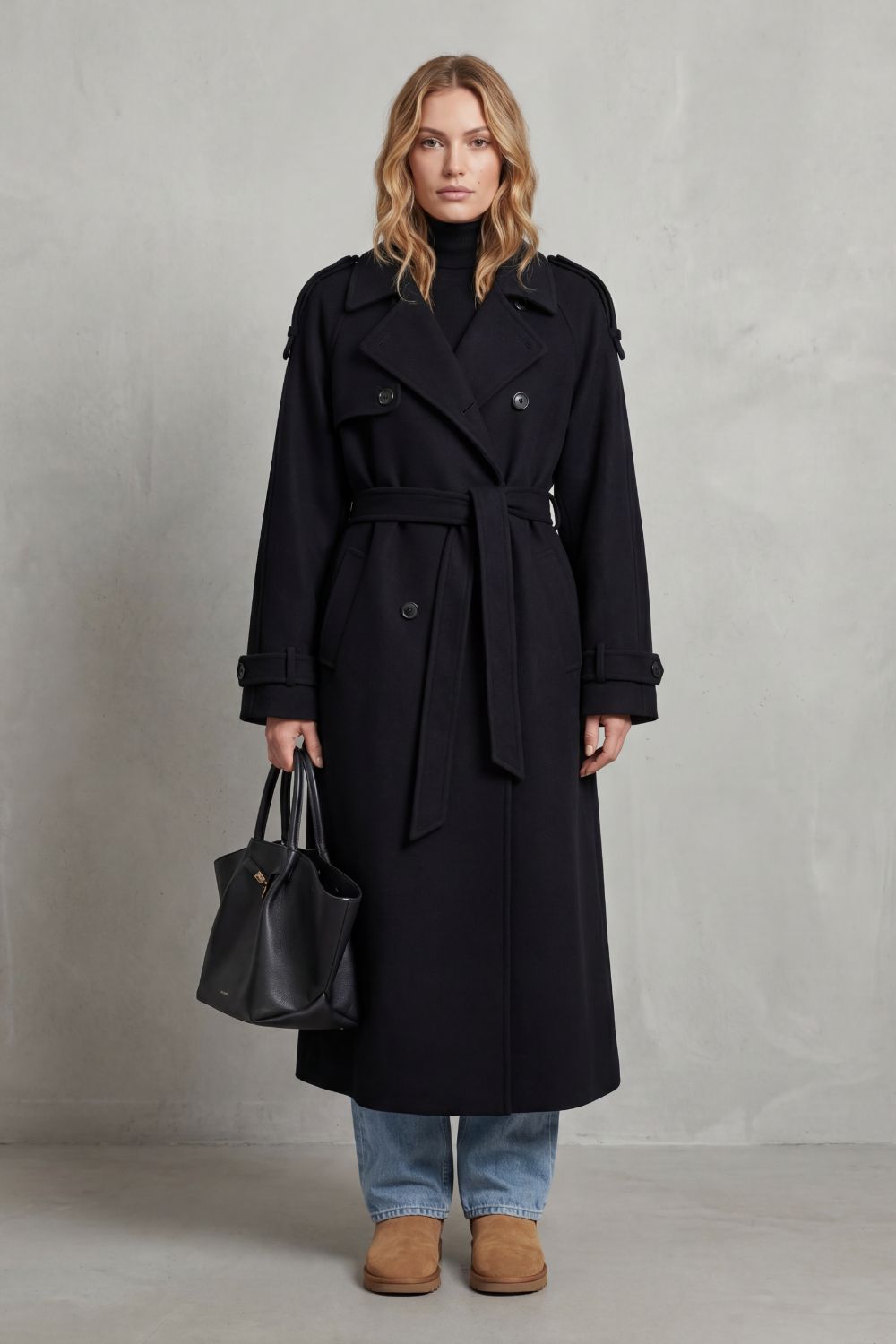 Women's Oversized Silhouette Wool Trench Coat