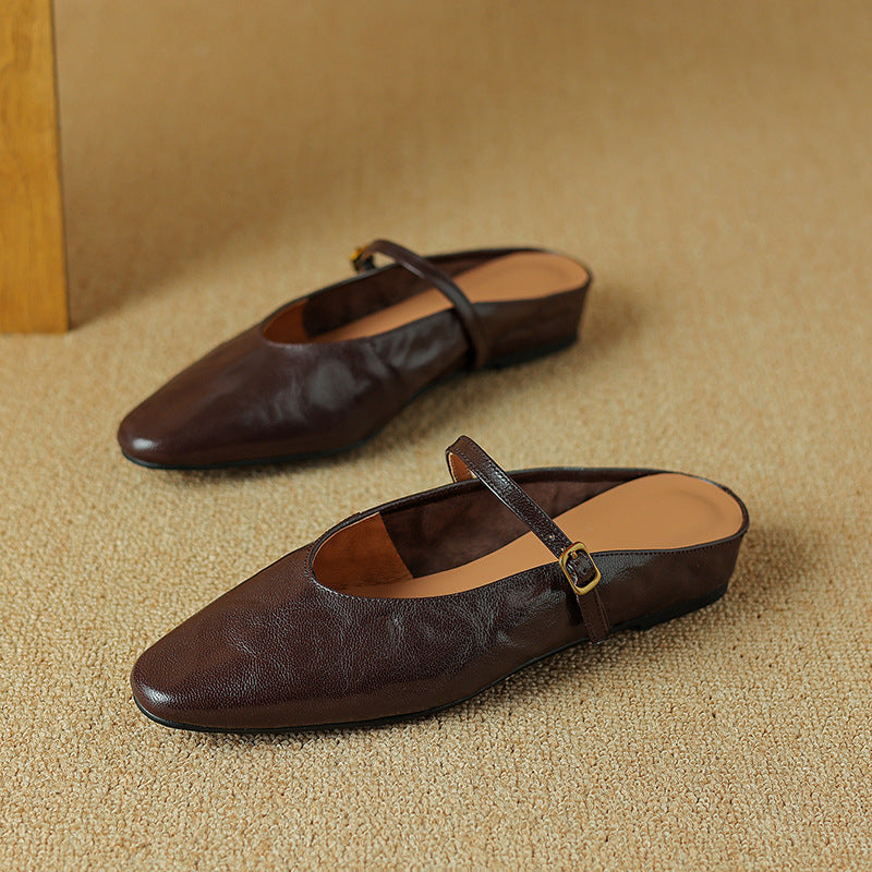 Women's Leather Strap Mules