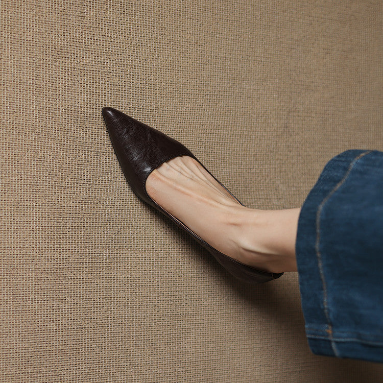 Women's Leather Low Pumps