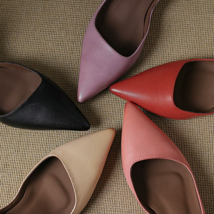 Women's Leather Kitten Heel Pumps