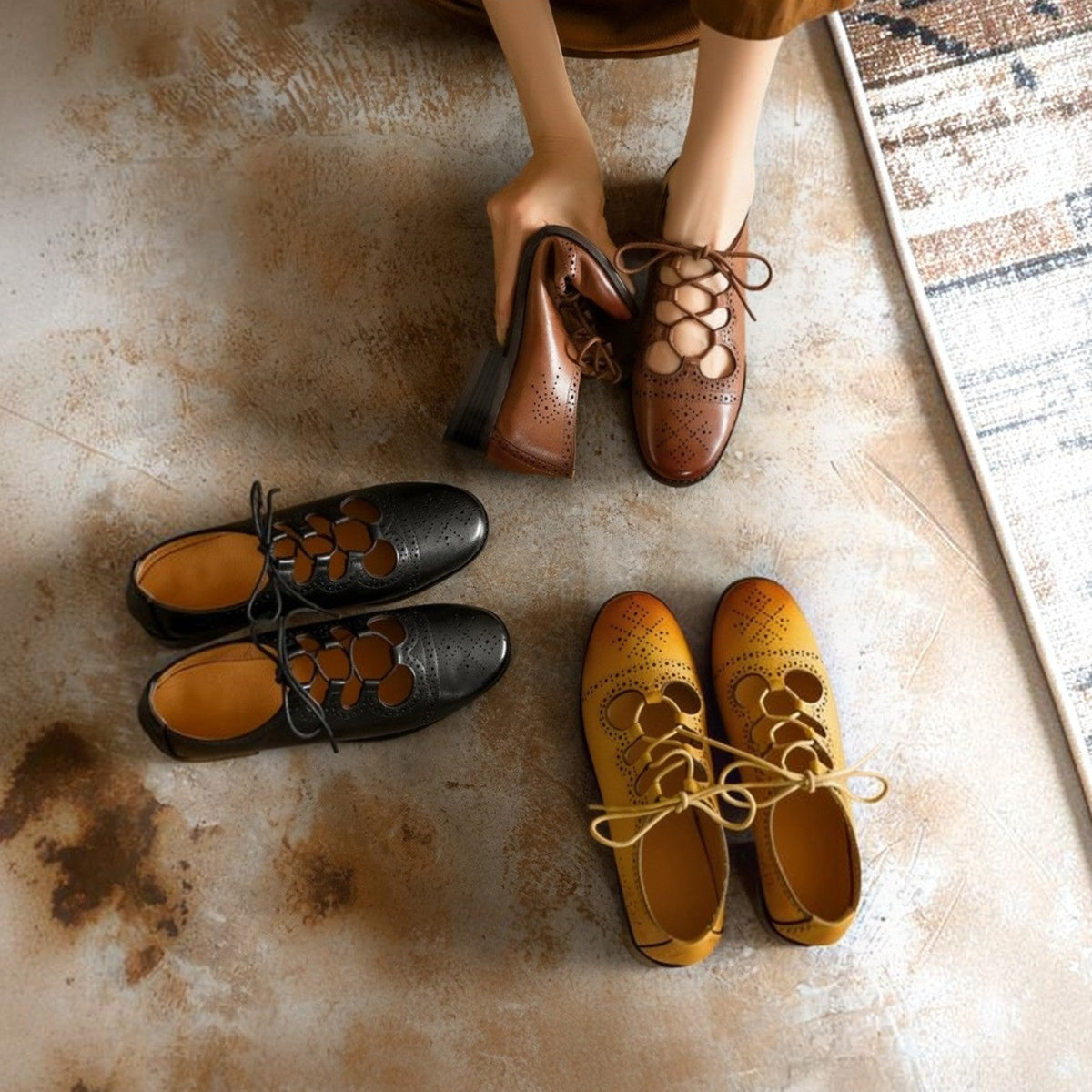 Women's Brogue Leather Oxfords