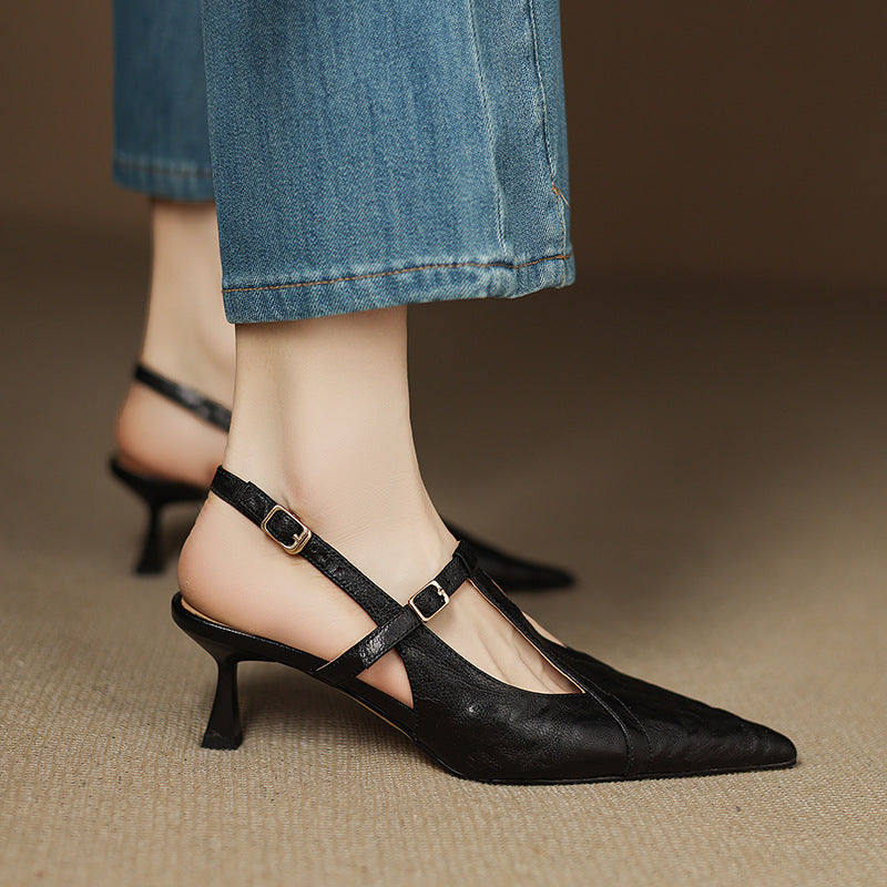 Women's Pointed Leather Heels