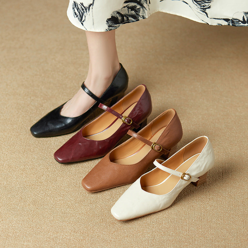 Women's Mary Jane Leather Pumps