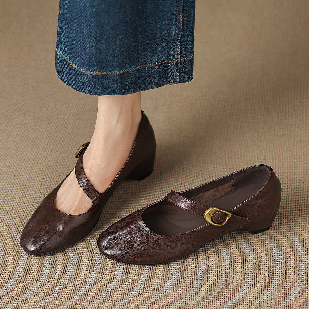 Glenara™ | Round-Toe Mary Jane Flat