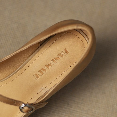 Women's Leather Block Heels