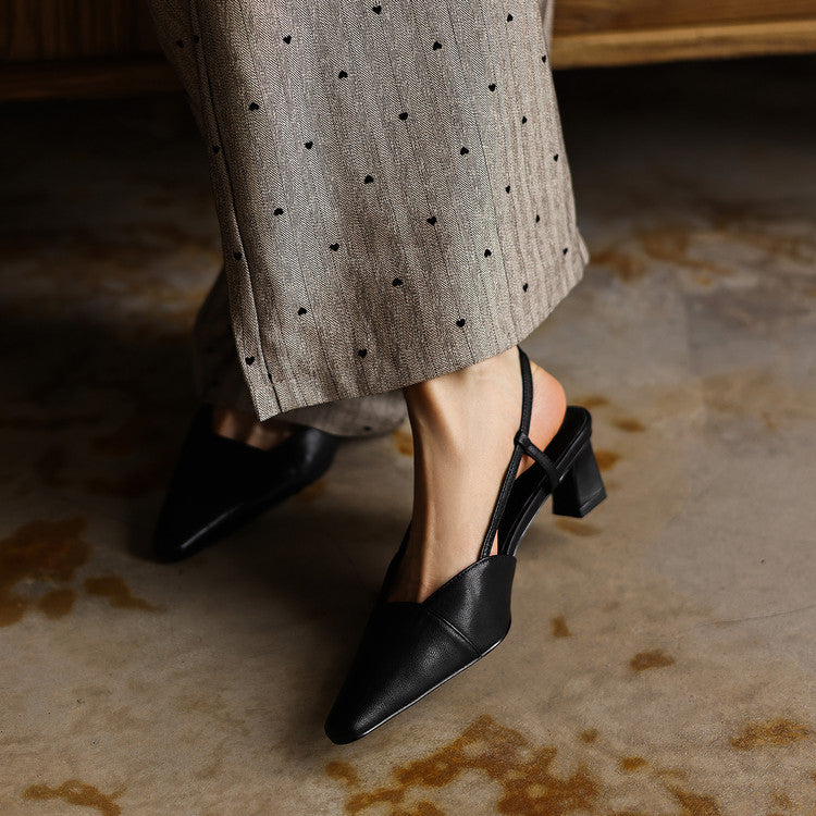Women's Leather Slingback Heels