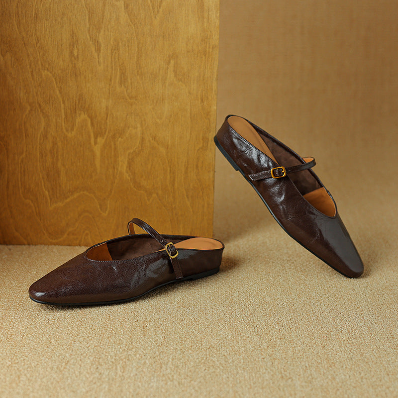 Women's Leather Strap Mules