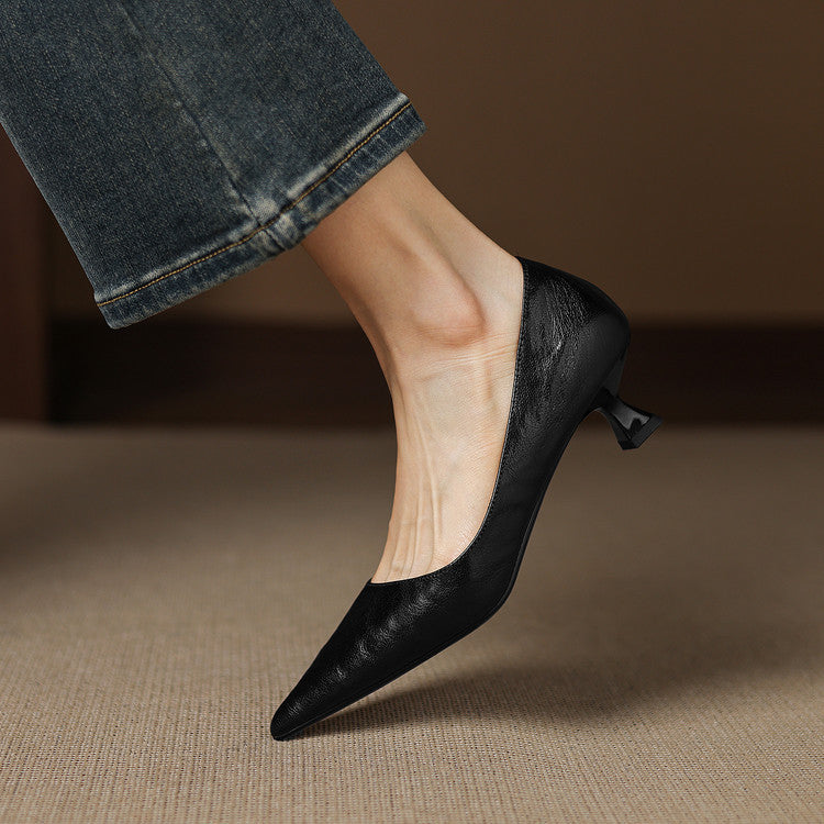 Women's Leather Low Pumps