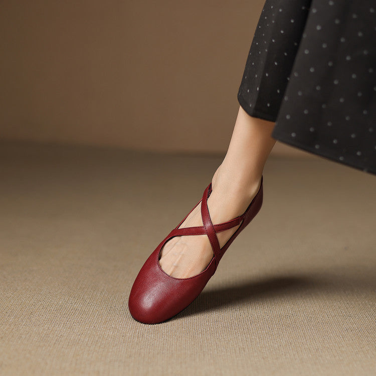 Ottavia™ | Cross-Strap Ballet Flats