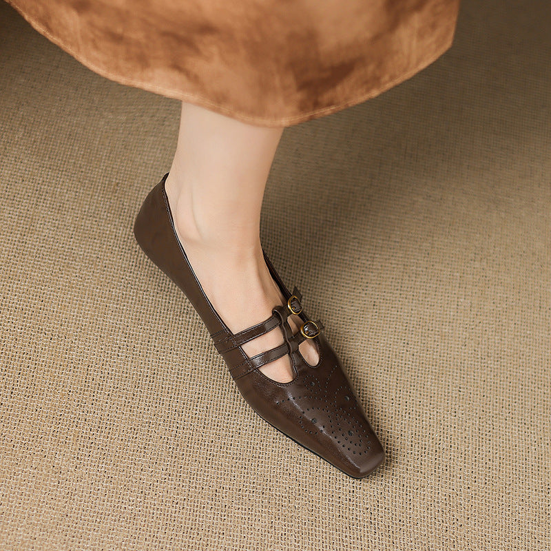 Avonley™ | Brogued Double-Strap Mary Jane Flat