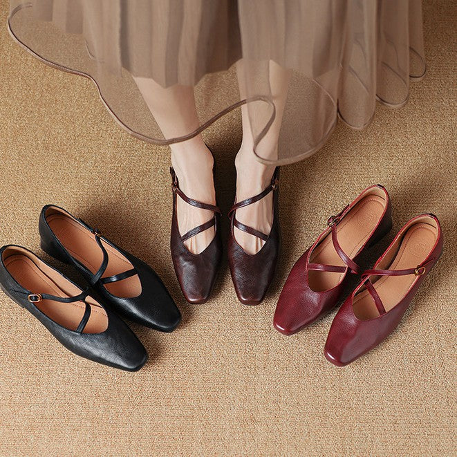Women's Leather Mary Janes