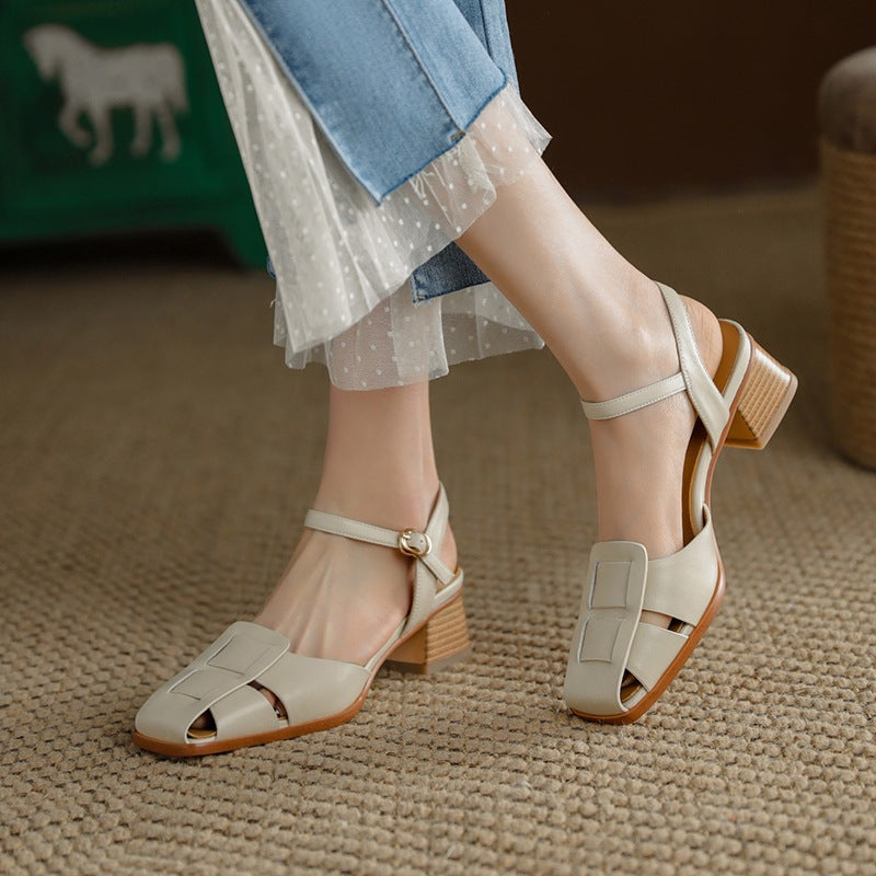 Women's Roman Leather Heels
