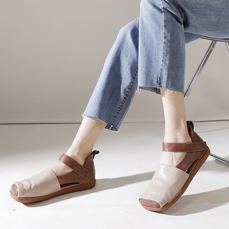 Women's Soft Strap Leather Flats