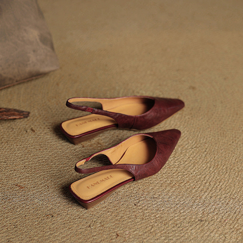 Women's Slingback Leather Flats