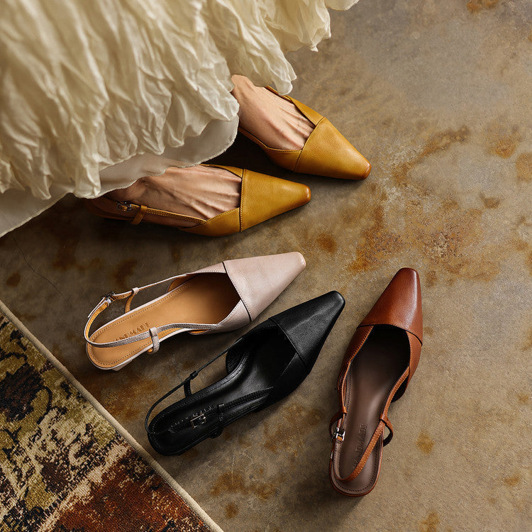 Women's Leather Slingback Heels