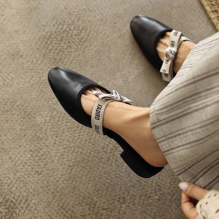 Women's Bow Leather Mules