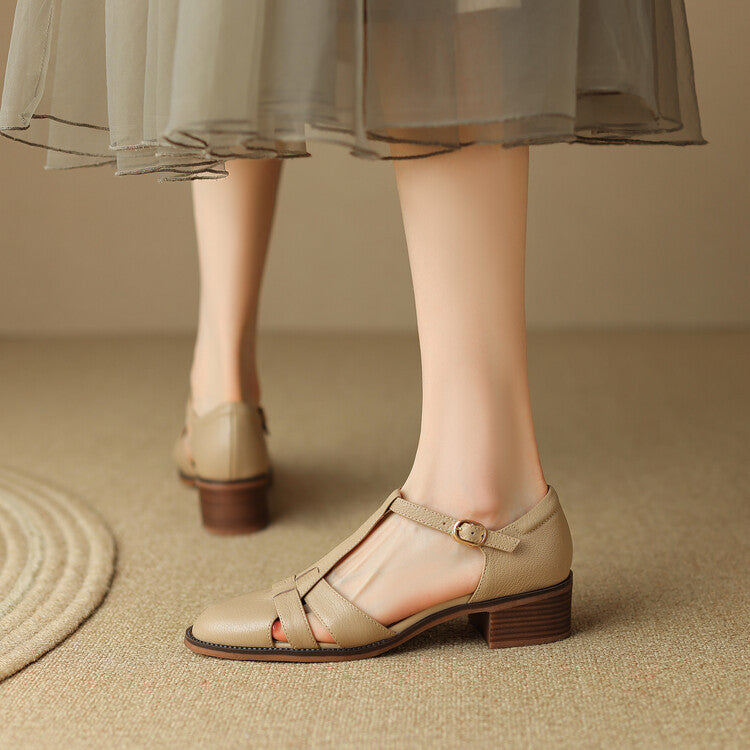 Women's Roman Leather Heels