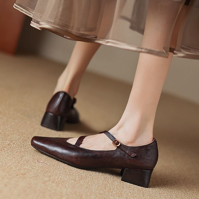 Women's Leather Mary Janes