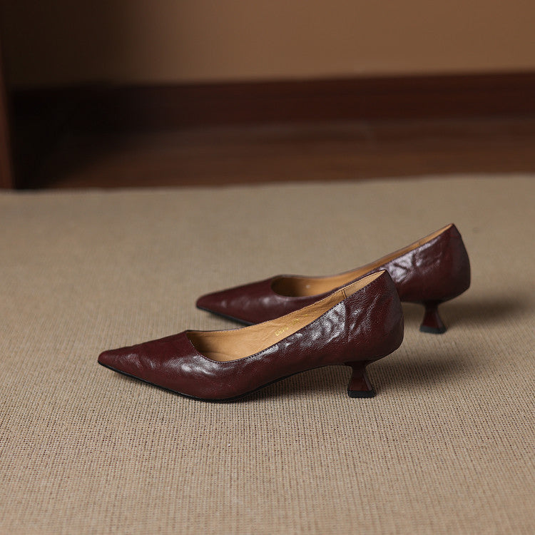 Women's Leather Low Pumps