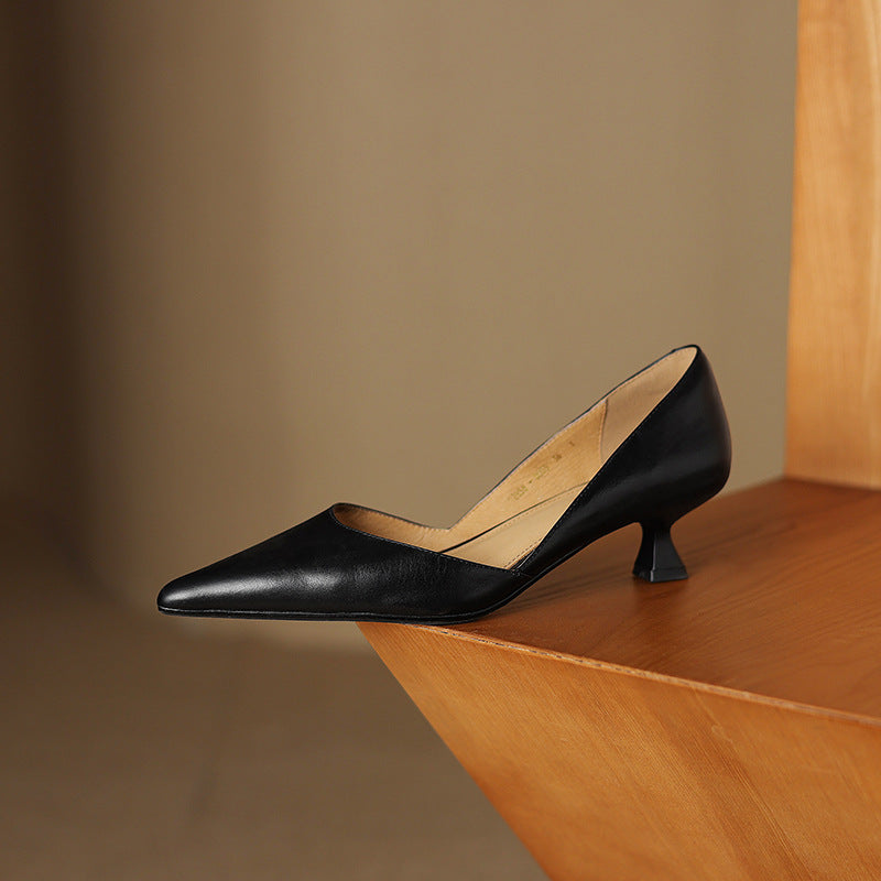 Women's Leather Kitten Heels