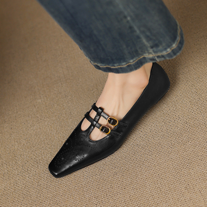 Avonley™ | Brogued Double-Strap Mary Jane Flat