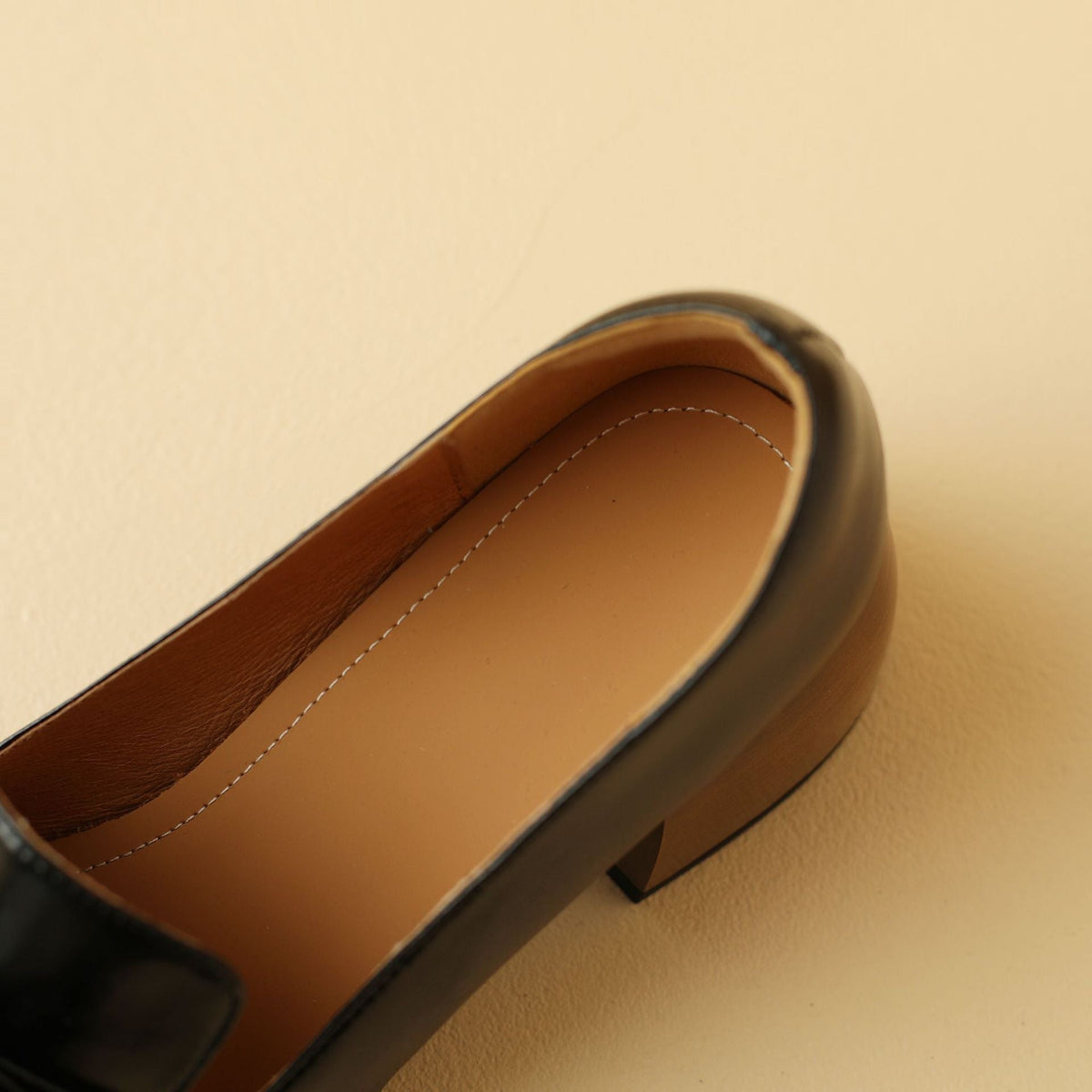Women's Bow Leather Loafer Pumps