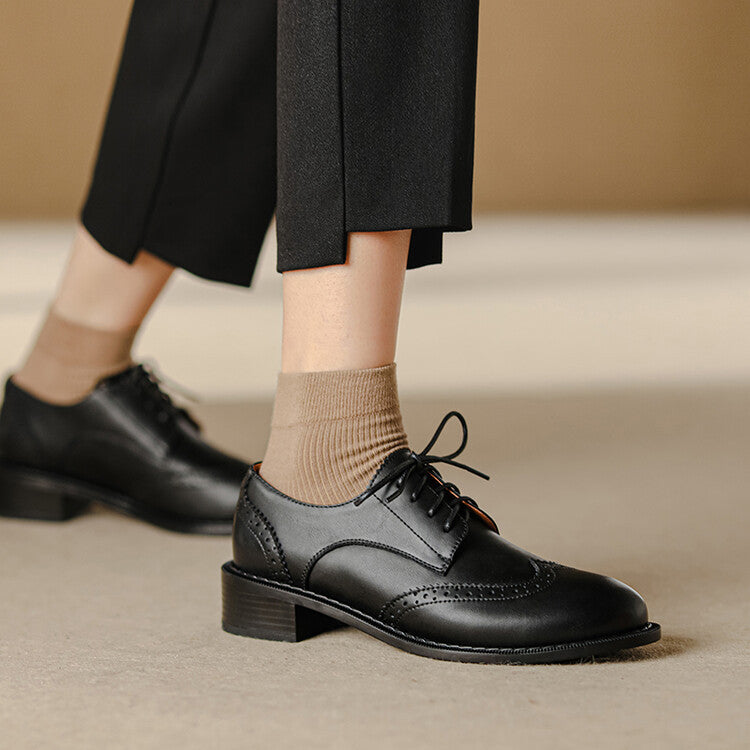 Women's Brogue Leather Oxfords