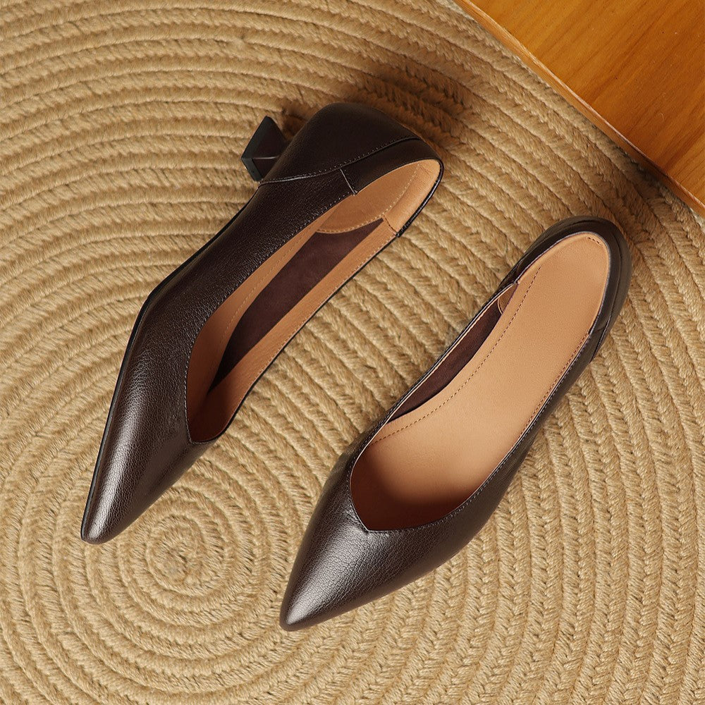 Women's Sculpted Leather Pumps