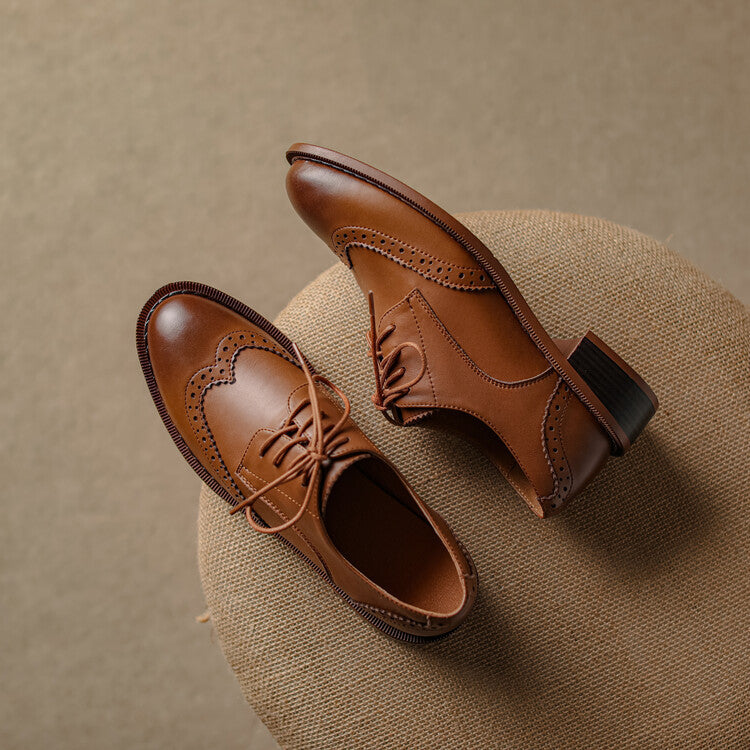 Women's Brogue Leather Oxfords