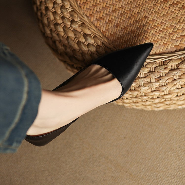 Women's Leather Kitten Heel Pumps