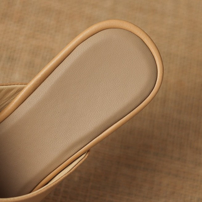 Women's Square-Toe Leather Mules