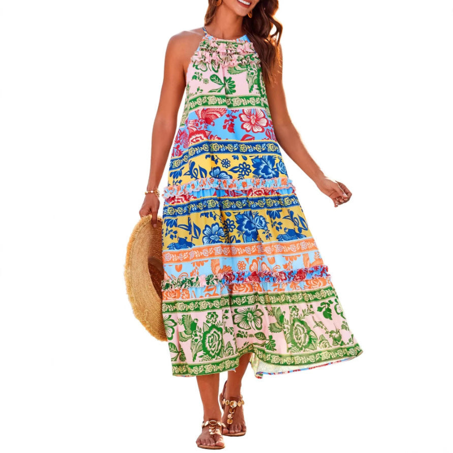 Daylenne™ | Boho Halter Maxi Dress