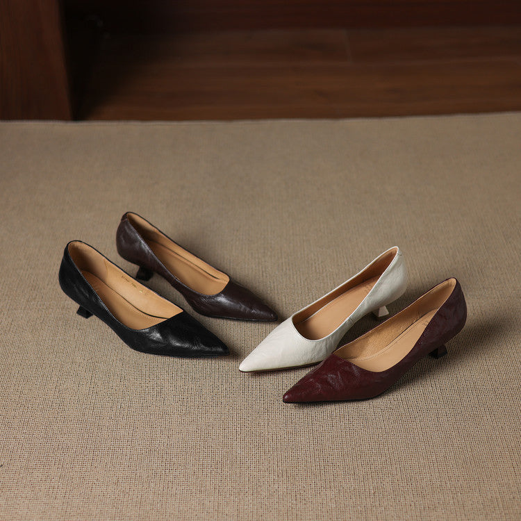 Women's Leather Low Pumps