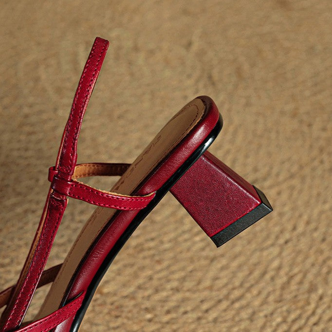 Women's Slingback Leather Heels