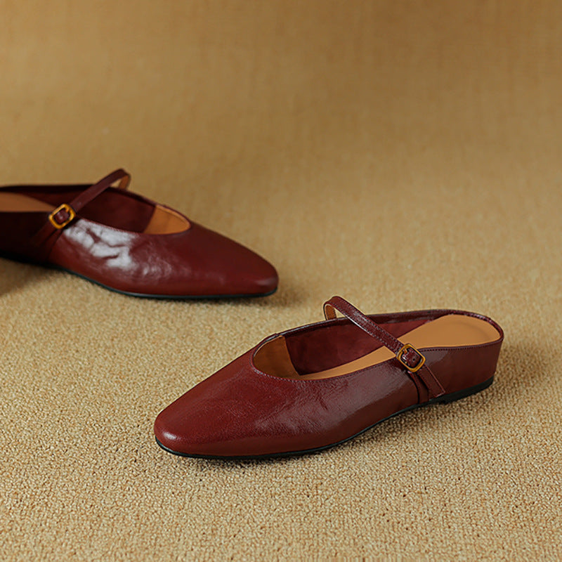 Women's Leather Strap Mules