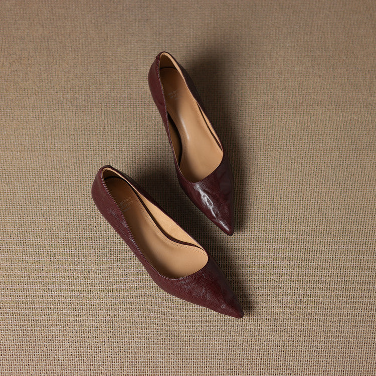 Women's Leather Low Pumps