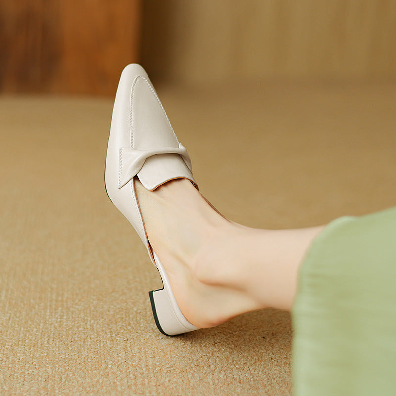 Women's Pointed Leather Mules